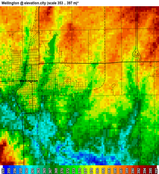 Wellington elevation map