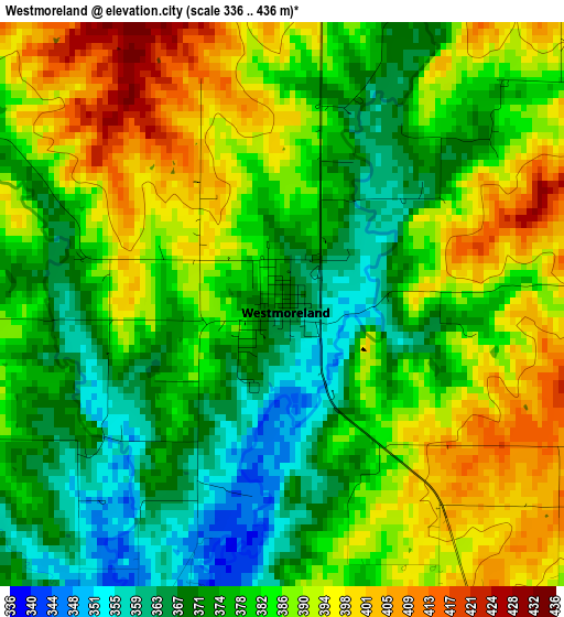 Westmoreland elevation map