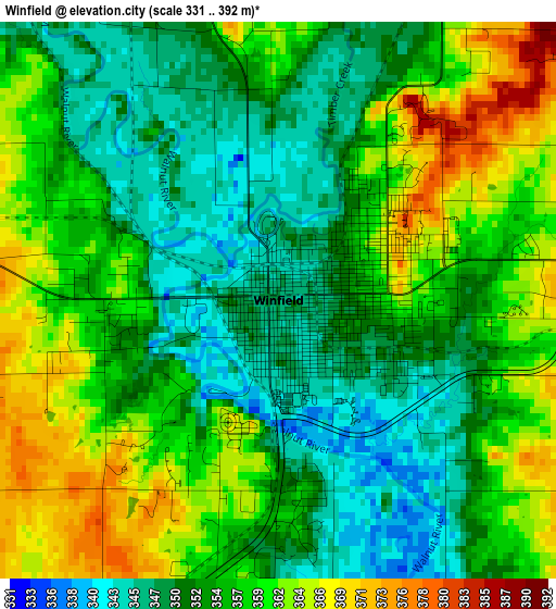 Winfield elevation map