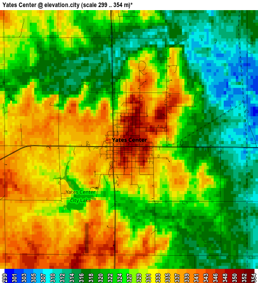 Yates Center elevation map