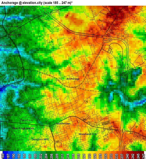 Anchorage elevation map