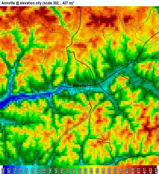 Annville elevation map