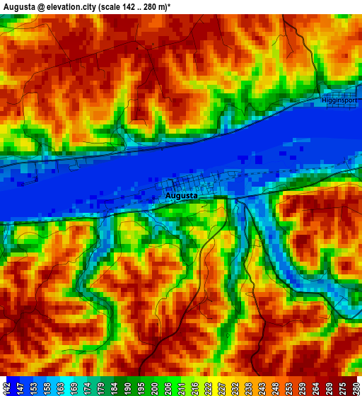 Augusta elevation map