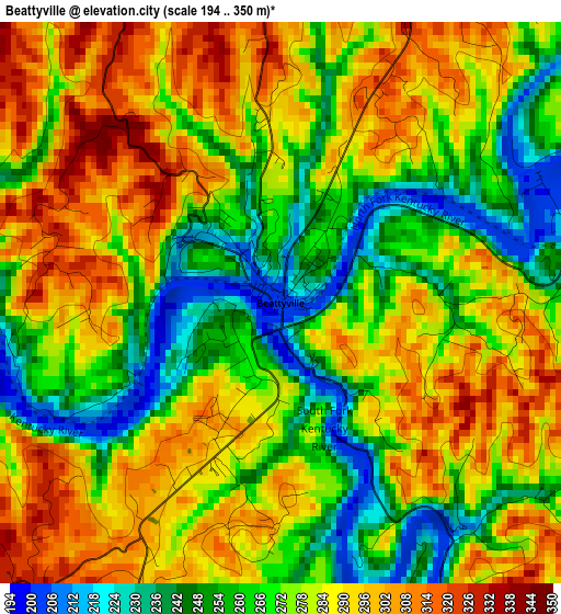 Beattyville elevation map