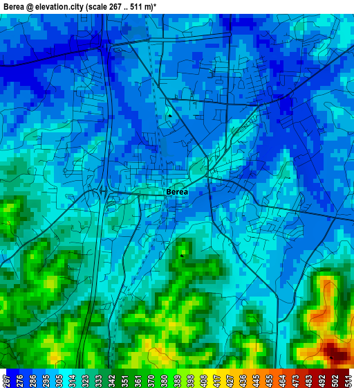 Berea elevation map