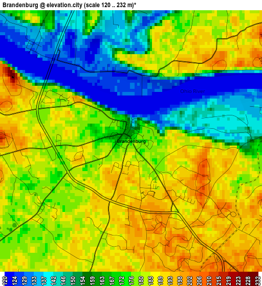 Brandenburg elevation map