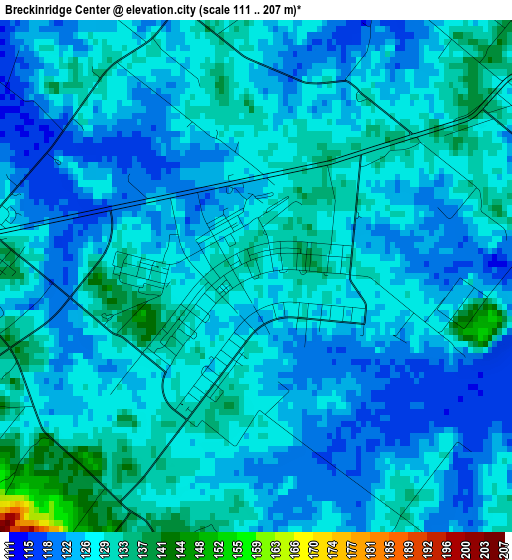 Breckinridge Center elevation map