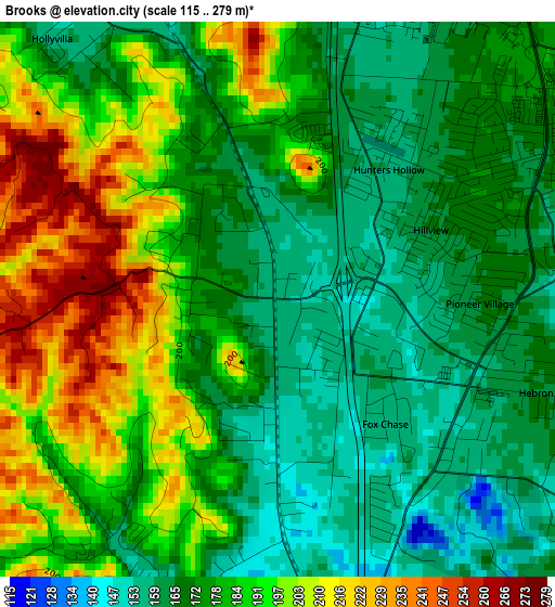 Brooks elevation map