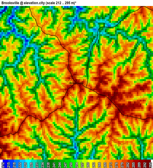 Brooksville elevation map