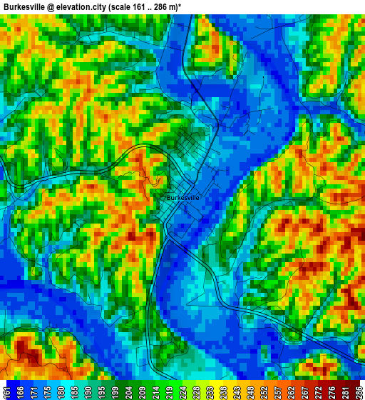 Burkesville elevation map