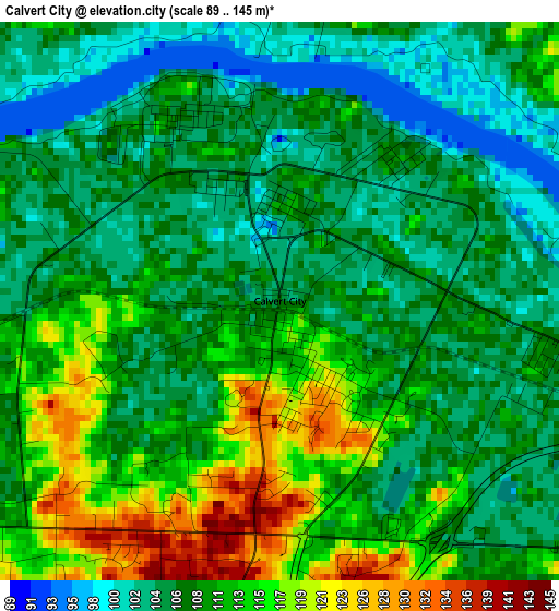 Calvert City elevation map