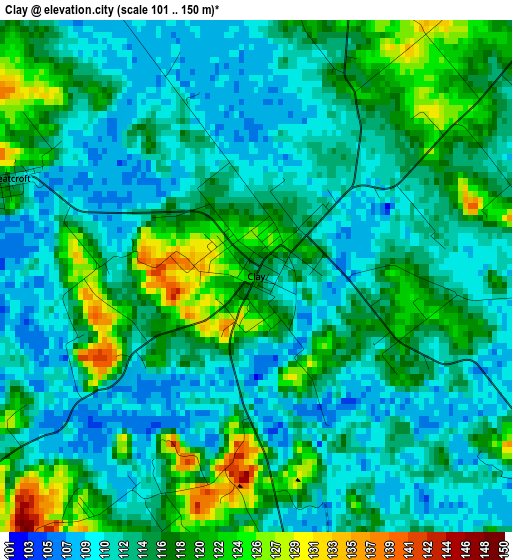 Clay elevation map