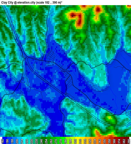 Clay City elevation map