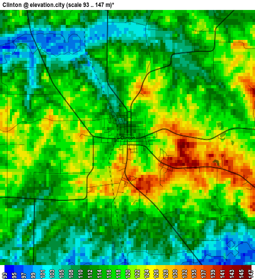 Clinton elevation map