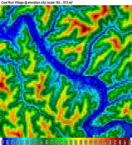 Coal Run Village elevation map