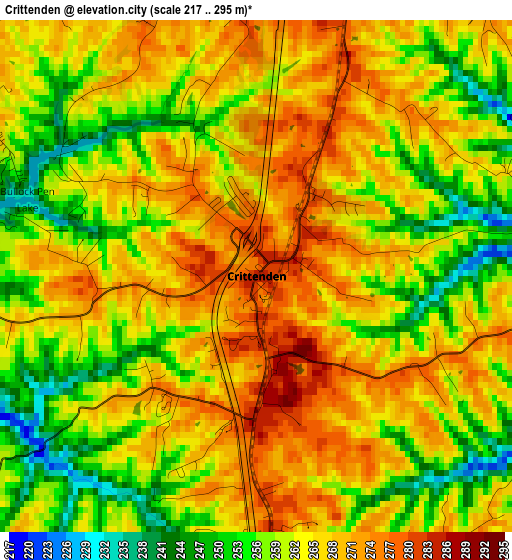 Crittenden elevation map