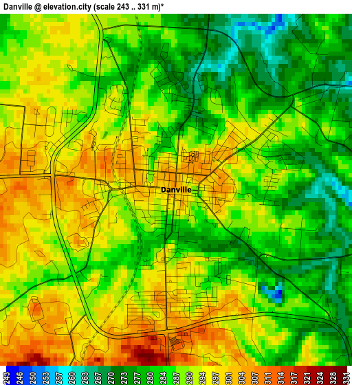 Danville elevation map