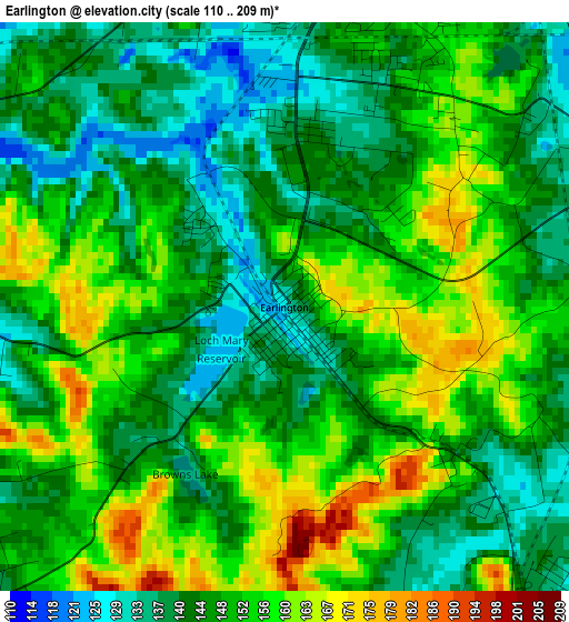 Earlington elevation map