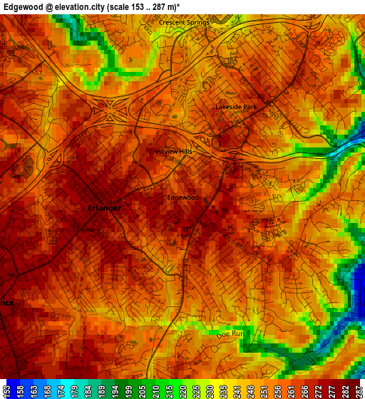 Edgewood elevation map