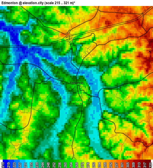 Edmonton elevation map