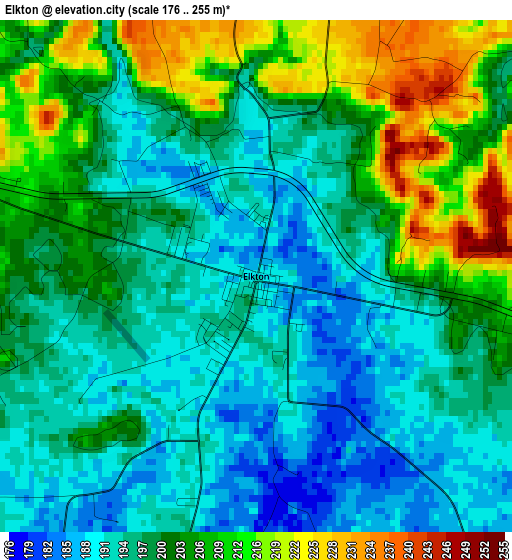 Elkton elevation map