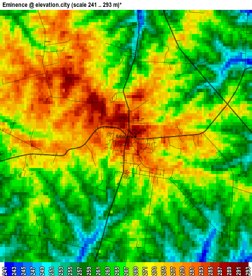 Eminence elevation map