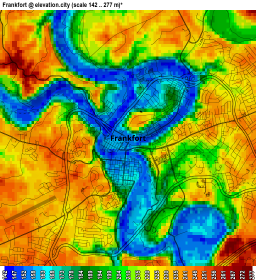 Frankfort elevation map