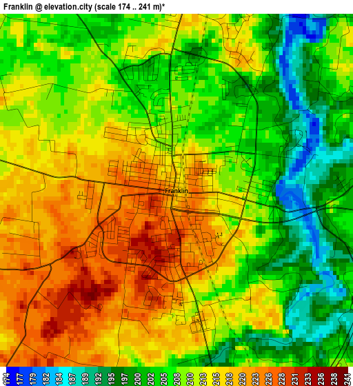 Franklin elevation map