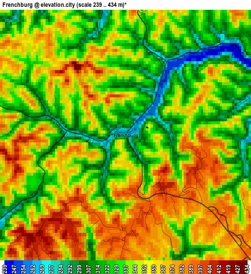 Frenchburg elevation map