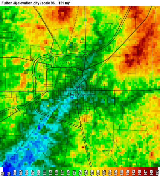 Fulton elevation map