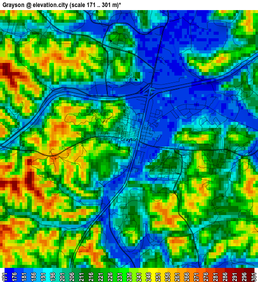 Grayson elevation map