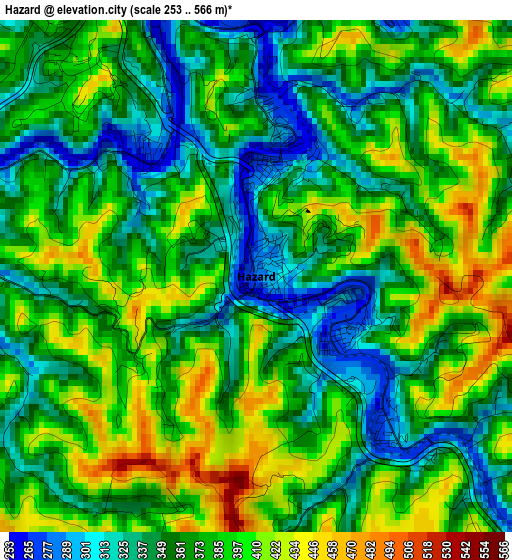 Hazard elevation map