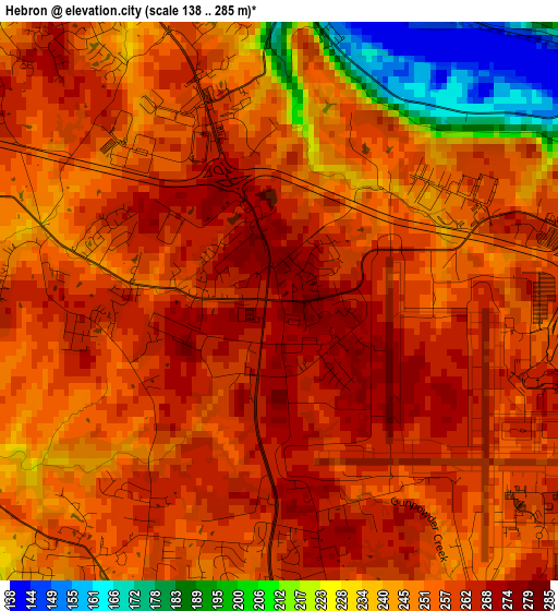 Hebron elevation map