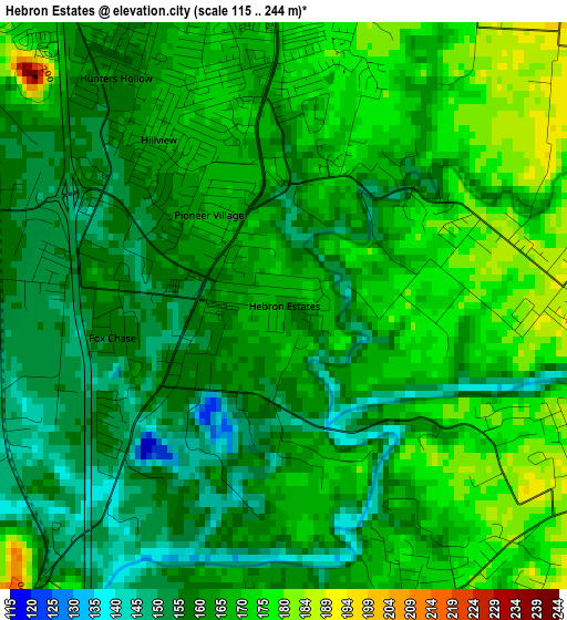 Hebron Estates elevation map