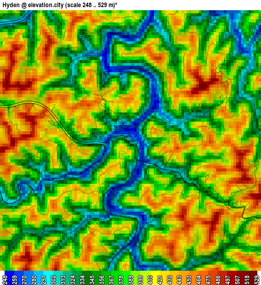 Hyden elevation map