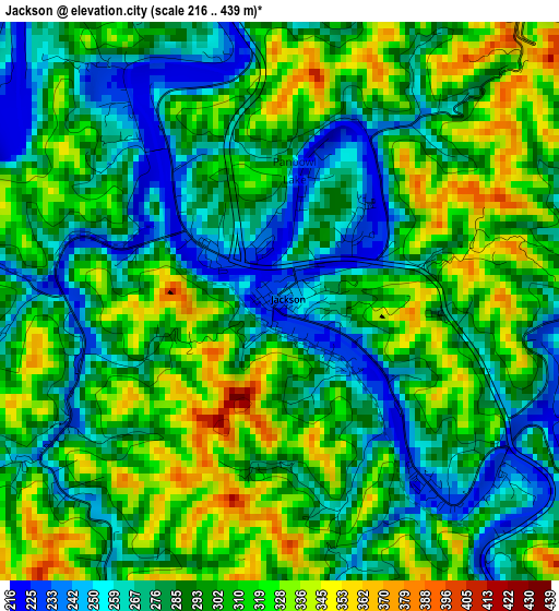 Jackson elevation map