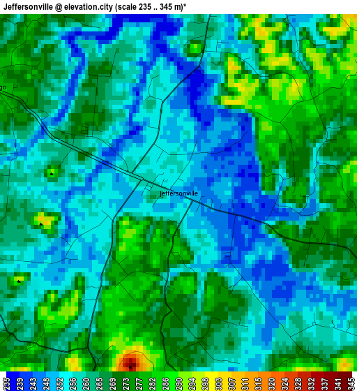 Jeffersonville elevation map