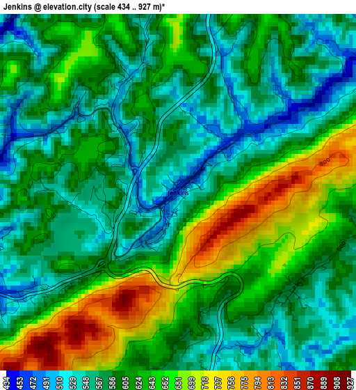 Jenkins elevation map