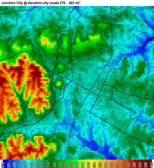 Junction City elevation map