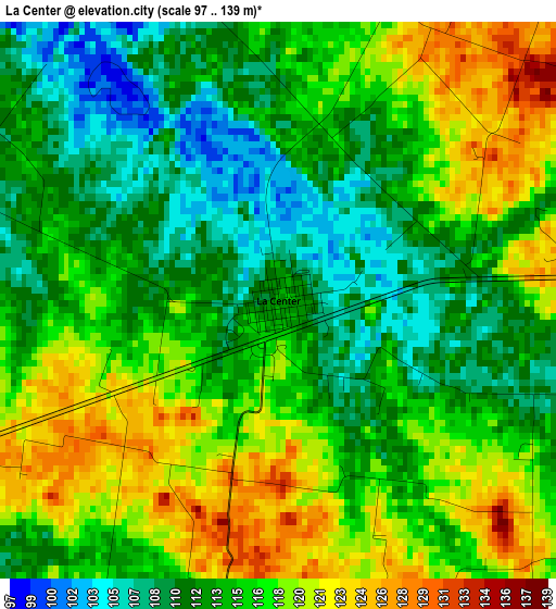 La Center elevation map