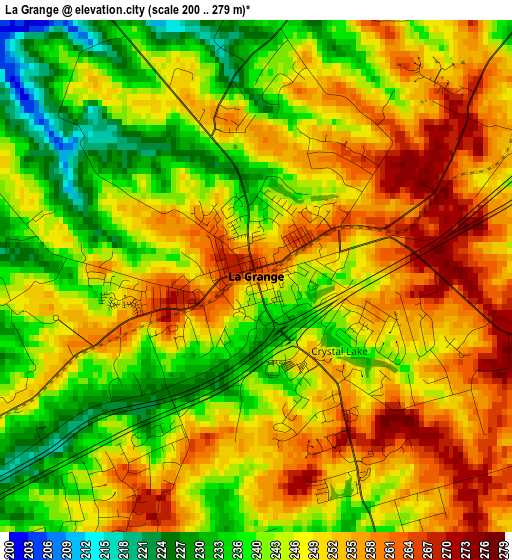 La Grange elevation map