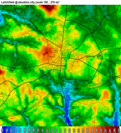 Leitchfield elevation map