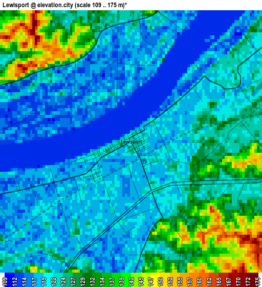 Lewisport elevation map