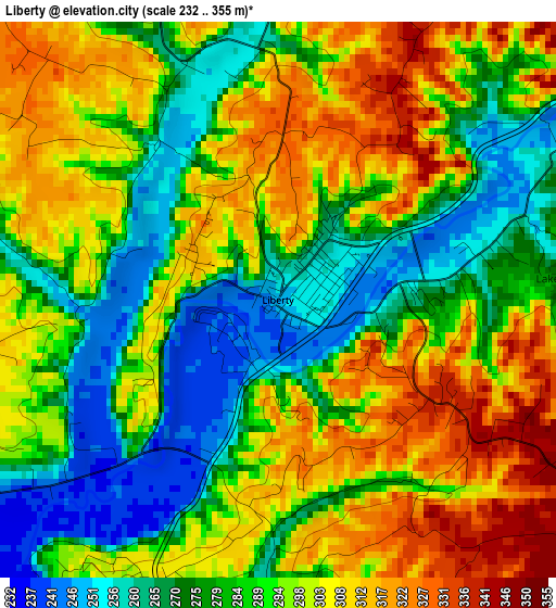 Liberty elevation map