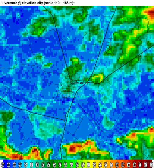 Livermore elevation map