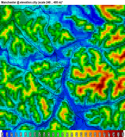 Manchester elevation map