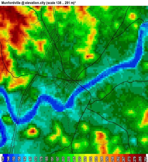 Munfordville elevation map