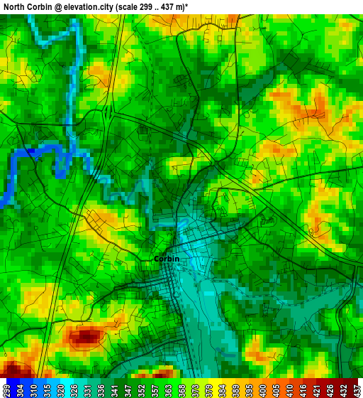 North Corbin elevation map