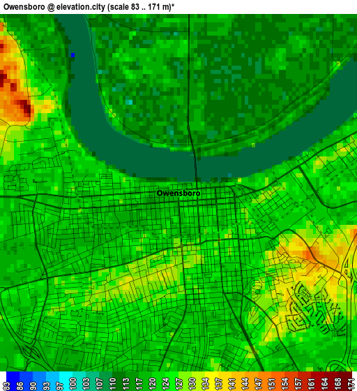 Owensboro elevation map