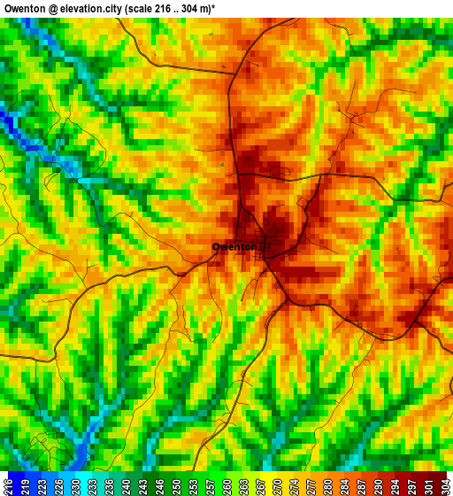 Owenton elevation map